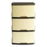 Mueble Organizador Rattan Rimo X 3 Cajones Wengue - Beige