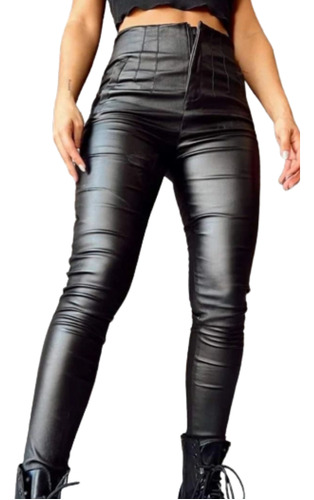 Pantalon Tiro Alto Mujer Pinzado Elastizado Varios Colores