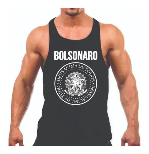 Camiseta Regata Masculina Com Estampa Bolsonaro Presidente