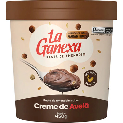 Pasta de Amendoim La Ganexa Zero Açúcar Pote 450g Sabor Creme de Avelã | MercadoLivre