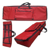 Capa Bag Para Teclado Korg X5d 61 Master Luxo Nylon Vermelho