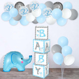 Elefante Azul Bebé Globo Caja Decoraciones Diy Azul Y ...
