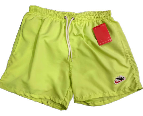 Short Nike - Malla Con Red Debajo Verde Lima -  Talle L