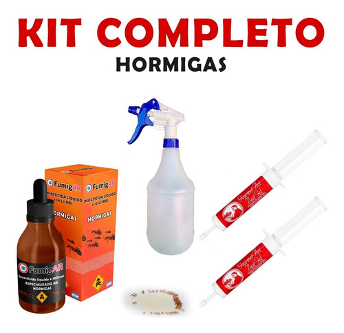 Kit Insecticida Veneno Mata Hormigas X10l + 2 Jeringas Gel 