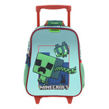 Mochila Chica Chenson Ruedas Niño Escolar Kinder Minecraft Bliper Mc66011-9