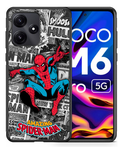 Funda Poco M6 Pro 5g Anime Manga Super Heroes Arte Futbol