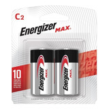 2 X Pilas Alcalinas Mediana Tipo C Energizer Max Blister