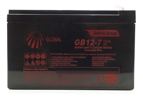 Bateria Global Nobreak Sms New Station Expert 700va 12v 7ah