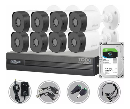 Kit Seguridad Dahua Cctv Dvr 8ch + 8 Camara 2mp 1080p + 1tb