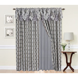 2pc Window Panel Set Curtain With Attached Valance And ...