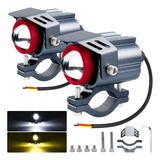 Faros Auxiliares De Lupa Focos Led Doble Color Luz Auto 160w