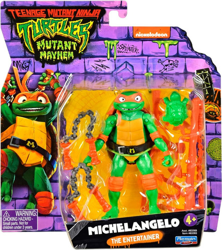 Tortugas Ninja: Caos Mutante, [michelangelo] Figura Y Armas