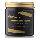 Ravan Jabon Negro Marroqui Con Aceite De Argan Organico, Jab