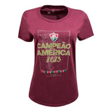 T-shirt Fluminense Campeão Da América Feminina Grená