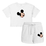 Conjuntos Algodon Premium Casual Disney Cortos Croptop