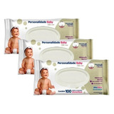 Lenço Umedecido Personalidade Baby Care 3 Pacotes C/100 Un