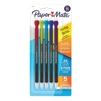 6 Portaminas Lapicero Paper Mate 0.7mm Colores White Bros Color Multicolor