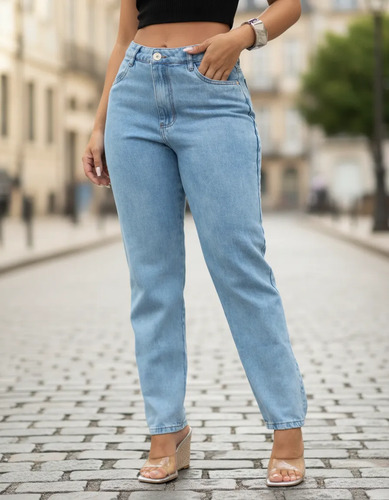 Calça Jeans Mon Cintura Alta Feminina Blogueira Premiun | Parcelamento sem juros
