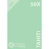 50 Folhas Papel Color Plus Tahiti Verde Água A4 180g
