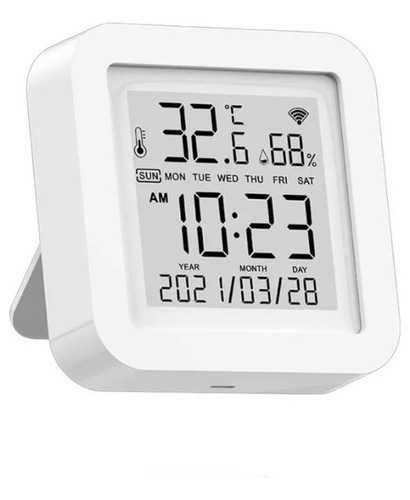 Sensor Temperatura Umidade Lcd Tuya Wifi Alexa Google 