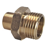 Conector Forte Sextavado Latão Niple 1/2 X M14 Cor Amarela