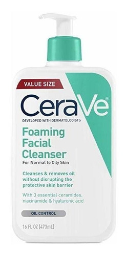 Cerave Espuma Limpiadora Facial | 16 Fl. Oz | Daily Lavado D