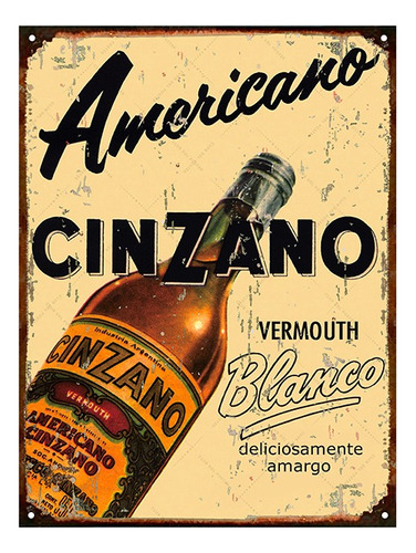 Cartel Chapa Publicidad Antigua 1955 Vermouth Cinzano L580