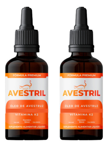 Avestril Óleo De Avestruz, Pimenta Cayena, Vitaminak2 Kit 2x