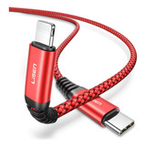 Cable De Carga Rápida Tipo C A Lightning Mfi 3m Rojo