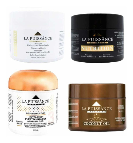 Kit Máscaras La Puissance Argan Coconut Keratina Plex Paso 4