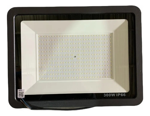 Foco Proyector De Área Led 300w Modelo Flat + Carcasa Negro Luz Blanco Frío