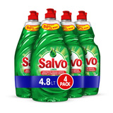 Pack X4 Lavatrastes Líquido Salvo Limón Grasa Difícil 4.8 L