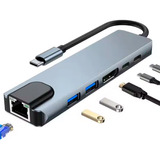 Adaptador Hub Mac Apple 6 En 1 Usb C Hdmi 6puertos Admite 4k