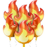 Kit 6 Globos De Fuego Camión De Bomberos Decoración Fiesta 