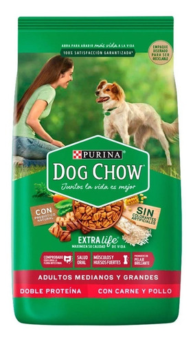 Dog Chow Adulto Med Y Gde Sin Colorantes X 8 Kg