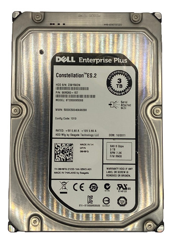 Hd Dell 3tb 7.2k 3,5 Sas 6gb 06h6fg 6h6fg @