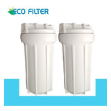 Dos Carcasa De 10 Pulgadas Para Filtro De Agua Purificador