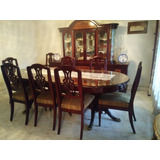 Comedor Y Vitrina Colonial De 8 Sillas. 