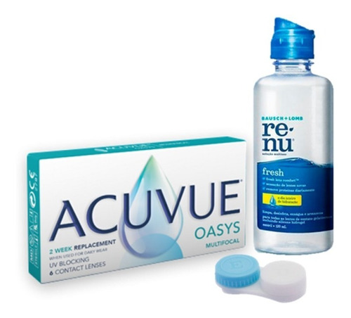 Lente De Contato Acuvue Oasys Multifocal + Renu + Brinde