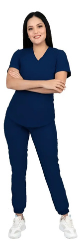Uniforme Quirurgico Jogger Mujer Antifluidos Azul Marino