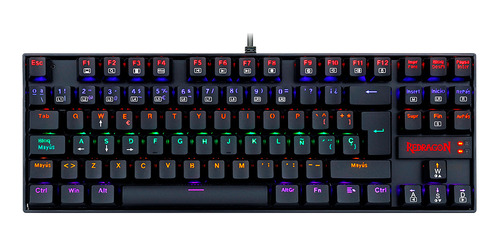 Teclado Gamer Redragon Kumara K552 Switch Red Latam Rainbow