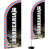 Barbearia Wind Banner Flyflag Barber Completo Dupla Face 2,5