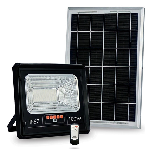 Kit 12 Holofote Solar Refletor 100w Kit Prova D'agua Ip67