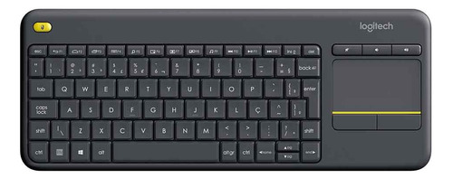 Teclado Logitech K400 Sem Fio Com Touchpad Plus Cor Do Teclado Preto