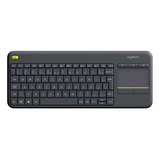 Teclado Logitech K400 Sem Fio Com Touchpad Plus Cor Do Teclado Preto