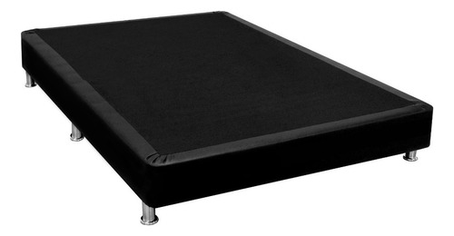 Base Cama Semi Doble Pluss M2 Tipo Cuero Negro 120x190