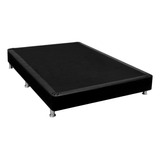 Base Cama Semi Doble Pluss M2 Tipo Cuero Negro 120x190