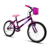 Bicicleta Aro 20 Feminina Com Cestinha Infantil Passeio Bike