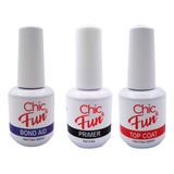 Kit 3un Top Coat Brilho / Base / Primer Unha Gel C/ Anvisa