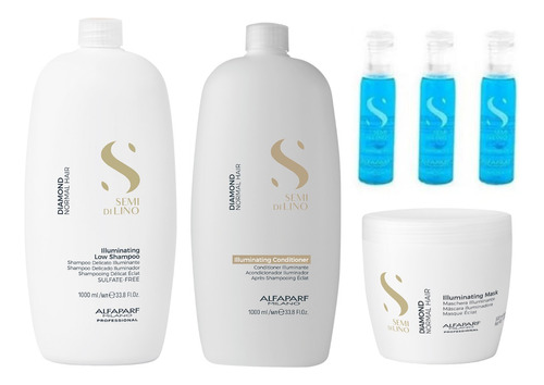 Alfaparf Semi Di Lino Diamond  Shampoo Acond  Másc Y Ampolla